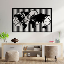 Görseli Galeri görüntüleyiciye yükleyin, Metal Dünya Harita Dekoratif Metal Tablo(Meridyen)