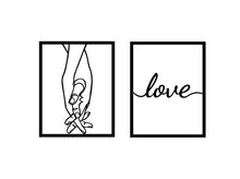 Görseli Galeri görüntüleyiciye yükleyin, Love - Eller Temalı 2 Parça Metal Duvar Dekor Seti