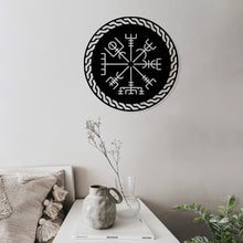 Görseli Galeri görüntüleyiciye yükleyin, Vegvisir Viking Pusulası Temalı Metal Duvar Dekoru