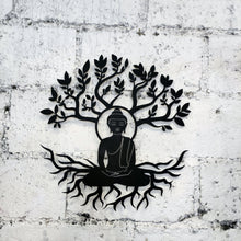 Görseli Galeri görüntüleyiciye yükleyin, Yoga, Buda ve Hayat Ağacı Temalı Dekoratif Metal Duvar Dekoru