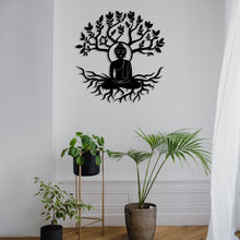 Görseli Galeri görüntüleyiciye yükleyin, Yoga, Buda ve Hayat Ağacı Temalı Dekoratif Metal Duvar Dekoru