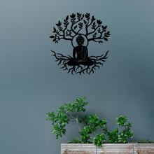 Görseli Galeri görüntüleyiciye yükleyin, Yoga, Buda ve Hayat Ağacı Temalı Dekoratif Metal Duvar Dekoru