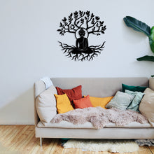 Görseli Galeri görüntüleyiciye yükleyin, Yoga, Buda ve Hayat Ağacı Temalı Dekoratif Metal Duvar Dekoru