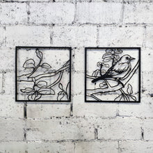 Görseli Galeri görüntüleyiciye yükleyin, İkili Ağaç ve Serçe Temalı Dekoratif Metal Duvar Tablosu