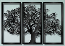 Görseli Galeri görüntüleyiciye yükleyin, 3 ÇERCEVELİ HAYAT AĞAÇI DEKORATİF METAL TABLO