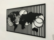 Görseli Galeri görüntüleyiciye yükleyin, Metal Dünya Harita Dekoratif Metal Tablo(Meridyen)