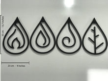 Görseli Galeri görüntüleyiciye yükleyin, 4 Element 4'lü Set Dekoratif Metal Tablo (HERBİRİ 23X35 CM)