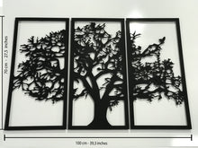 Görseli Galeri görüntüleyiciye yükleyin, 3 ÇERCEVELİ HAYAT AĞAÇI DEKORATİF METAL TABLO