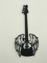 Görseli Galeri görüntüleyiciye yükleyin, Elvis Melek Kanatlı  100x46cm Gitar Dekoratif Metal Duvar Dekoru
