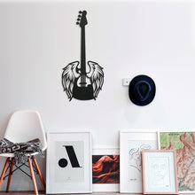 Görseli Galeri görüntüleyiciye yükleyin, Elvis Melek Kanatlı 100x46cm Gitar Dekoratif Metal Duvar Dekoru