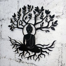 Görseli Galeri görüntüleyiciye yükleyin, Yoga, Buda ve Hayat Ağacı Temalı Dekoratif Metal Duvar Dekoru
