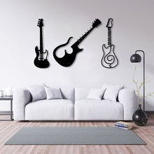 Görseli Galeri görüntüleyiciye yükleyin, MFÖ 100 cmLİK SET  Gitar Temalı Dekoratif Metal Duvar Tablo31X100 - 39X100 - 32X100 cm

