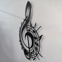 Görseli Galeri görüntüleyiciye yükleyin, Notalarla Dans - Notalı Sol Anahtarı Dekoratif Metal Duvar Dekoru
