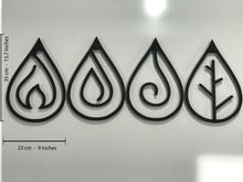 Görseli Galeri görüntüleyiciye yükleyin, 4 Element 4&#39;lü Set Dekoratif Metal Tablo (HERBİRİ 23X35 CM)
