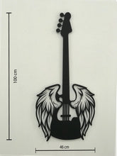 Görseli Galeri görüntüleyiciye yükleyin, Elvis Melek Kanatlı  100x46cm Gitar Dekoratif Metal Duvar Dekoru
